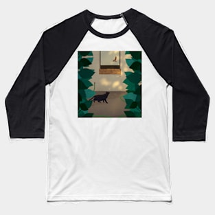 Cat in the Courtyard Baseball T-Shirt